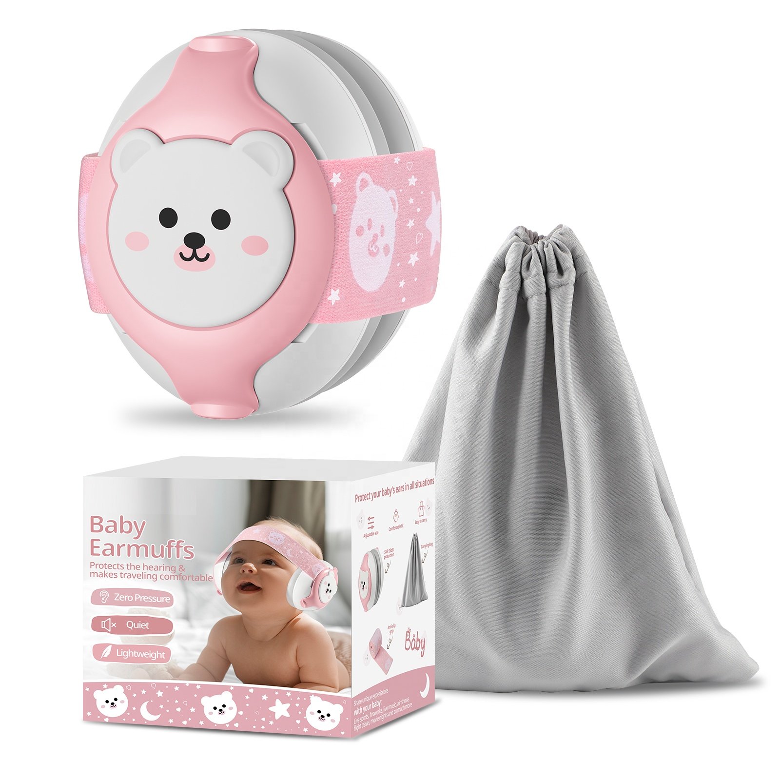 0-36 Months Baby Earmuffs 25dB Noise Reduction Rating Safety Hearing Protection for infant Kids