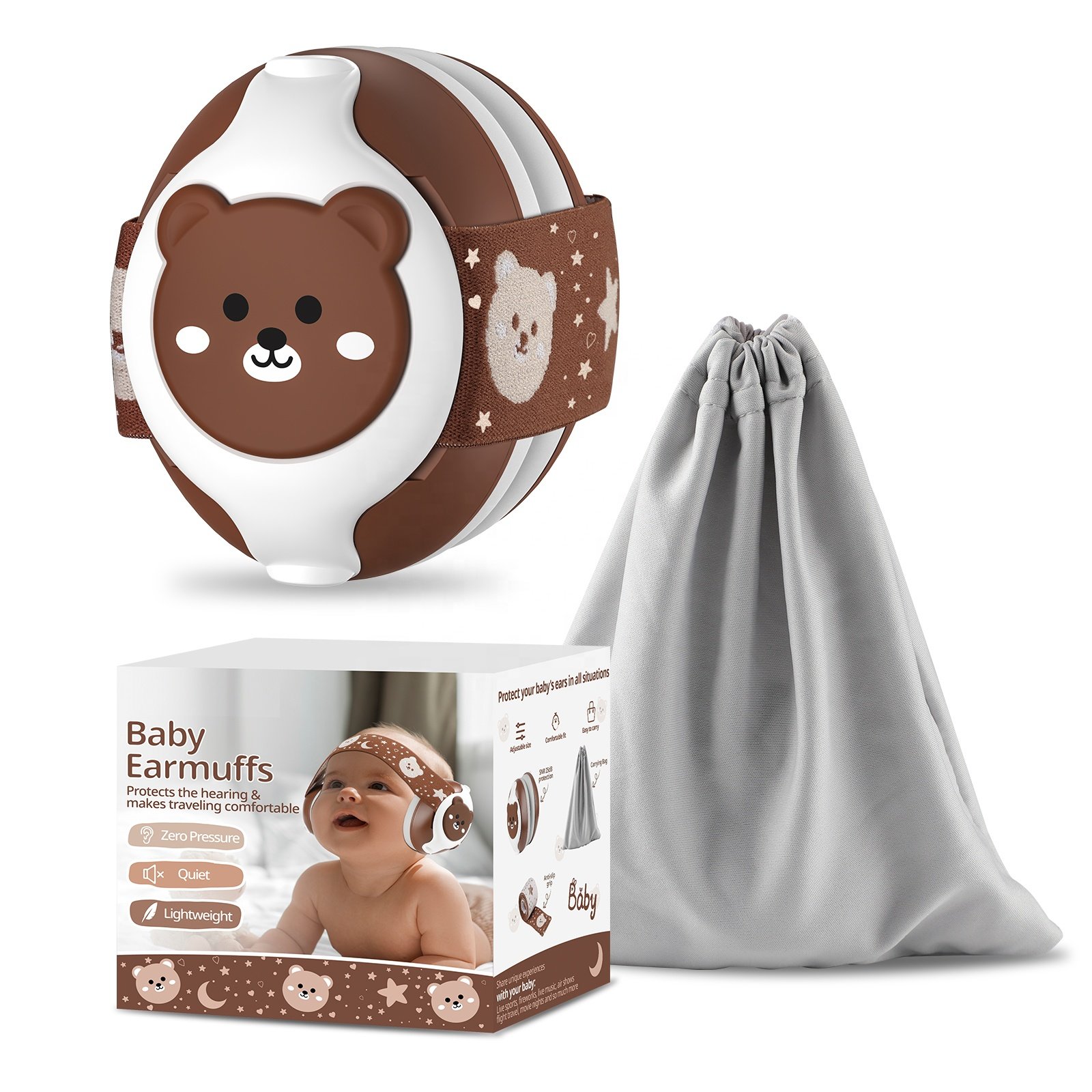 0-36 Months Baby Earmuffs 25dB Noise Reduction Rating Safety Hearing Protection for infant Kids