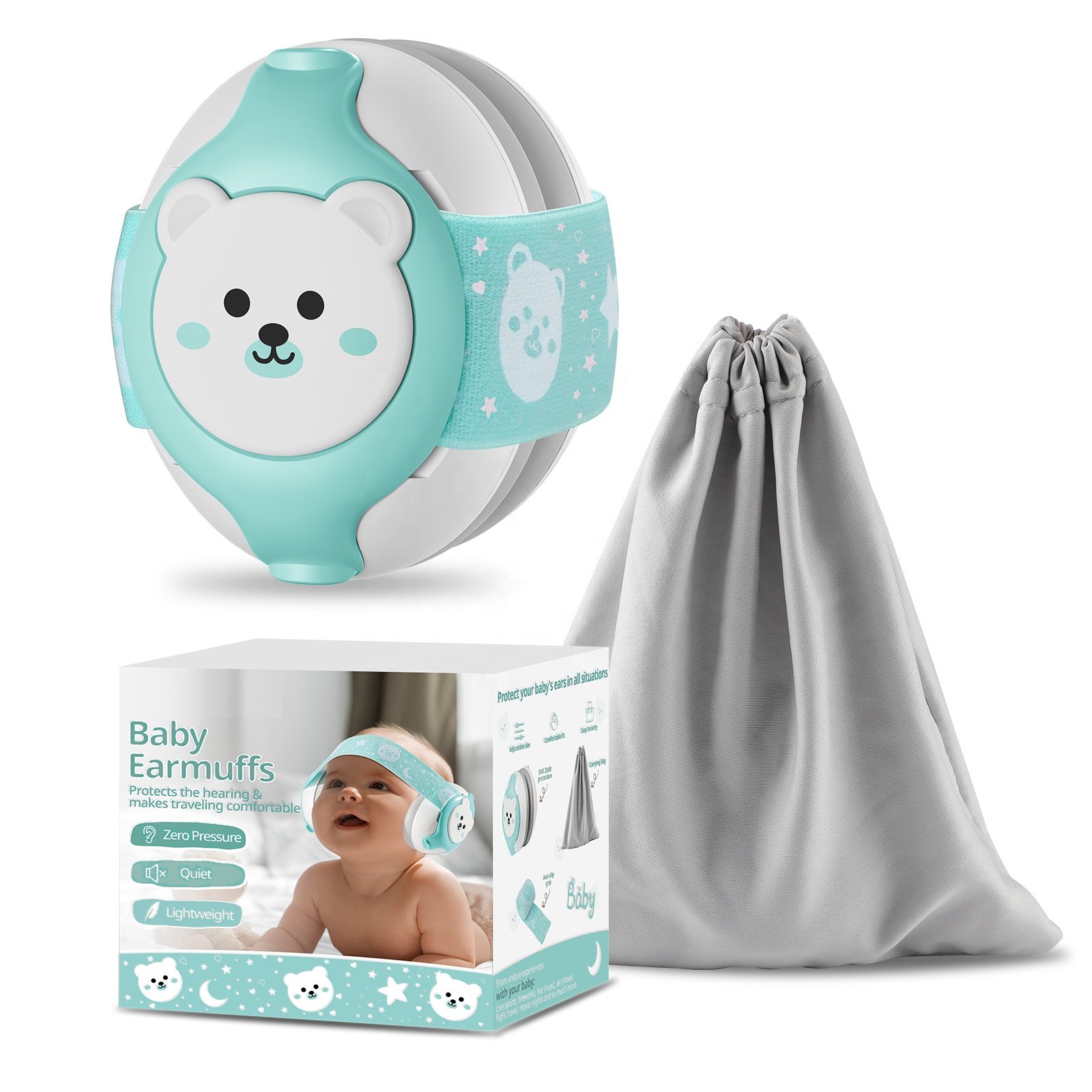 0-36 Months Baby Earmuffs 25dB Noise Reduction Rating Safety Hearing Protection for infant Kids