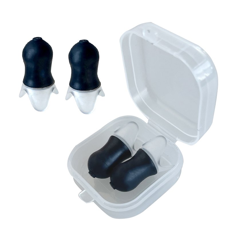 Black Soft Silicone Sleeping Earplugs for Noise Reduction Reusable Hearing Protection for Sleep Snoring Travel