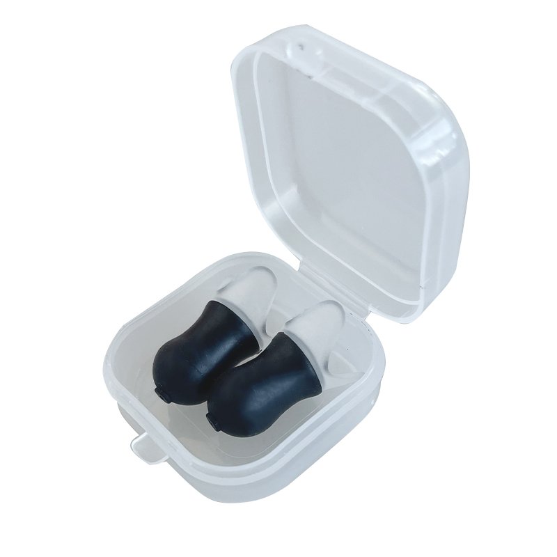 Black Soft Silicone Sleeping Earplugs for Noise Reduction Reusable Hearing Protection for Sleep Snoring Travel