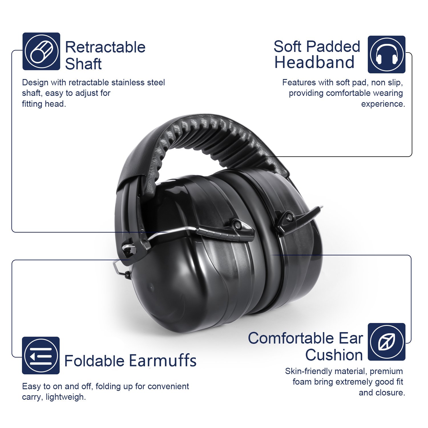 Hearing Protection Ear Defender Ear Muffs SNR 32 dB Safety Earmuff For Shooting