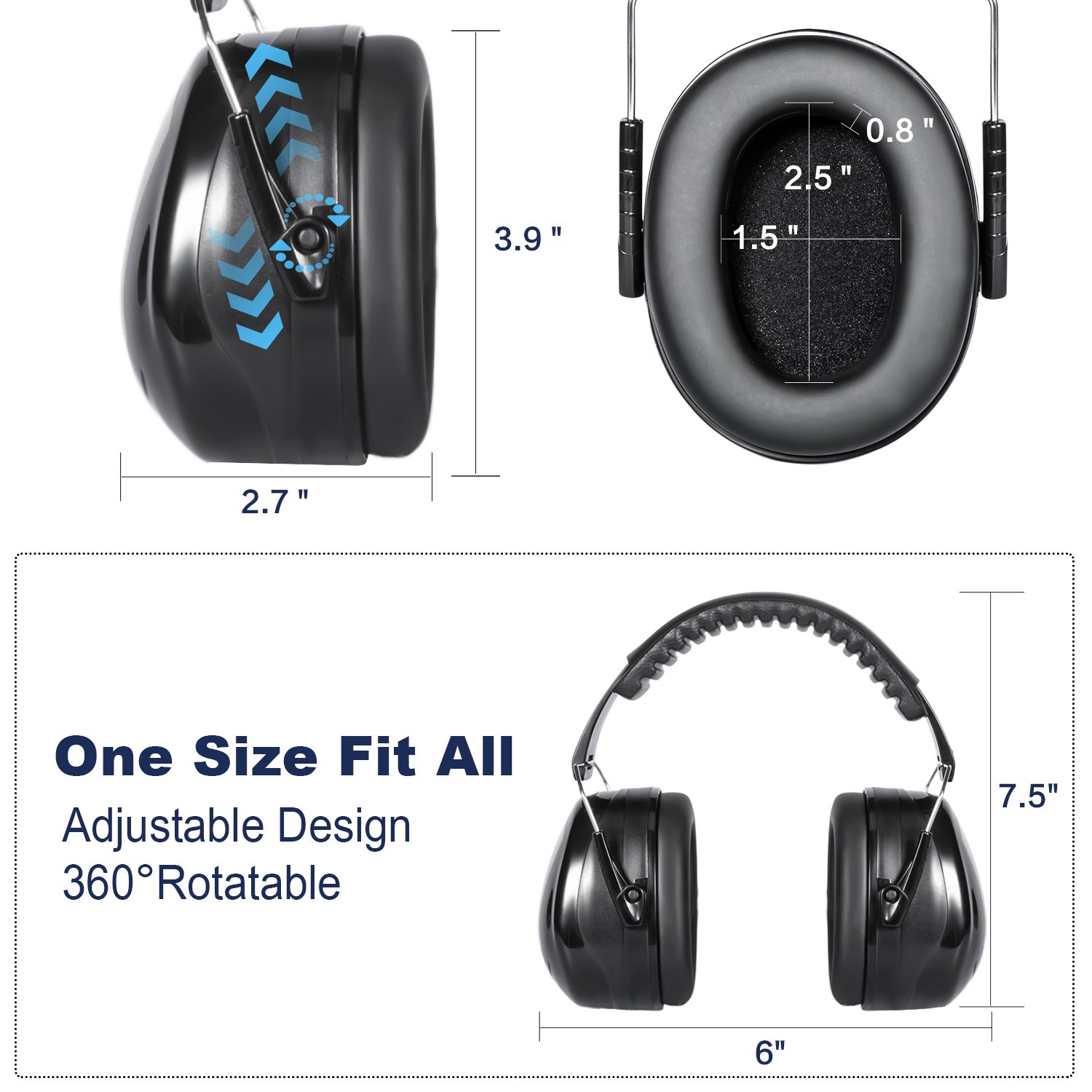 Hearing Protection Ear Defender Ear Muffs SNR 32 dB Safety Earmuff For Shooting