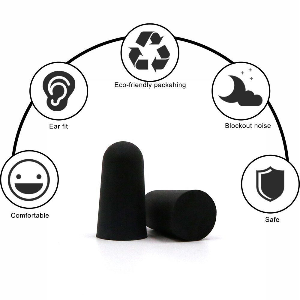 Silicone Foam Earplugs with Individual Packaging Soundproof Noise Cancelling Cordless Ant5ppe Ear Plugs for Hearing Protection