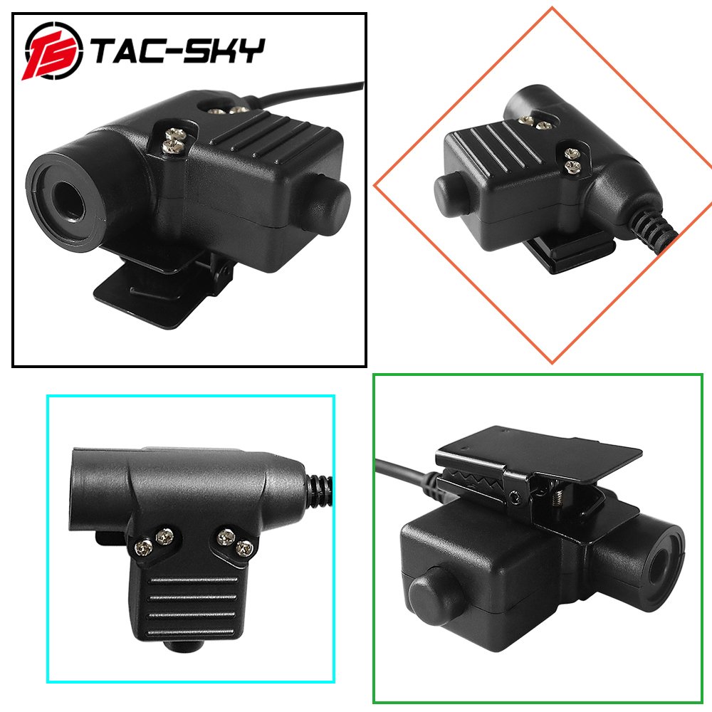 TS TAC-SKY COMTAC V Tactical C5 Headset / Tactical ARC Helmet Rail Adapter /6-Pin u94 PTT for Hunting Shooting Sports