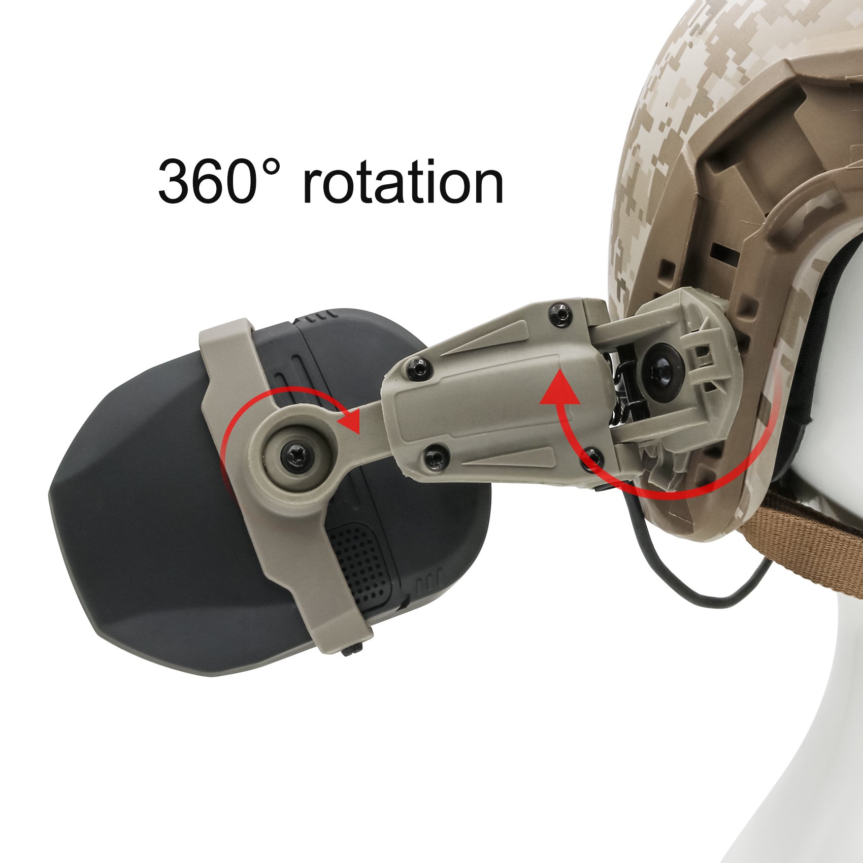 TS TAC-SKY Tactical Helmet ARC Rail Adapter for ARC OPS-CORE Rail Helmet for Walker's Razor Slim Electronic Ear muffs