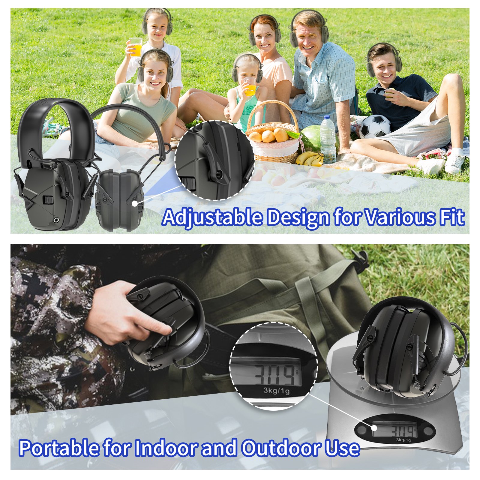 Electronic Safety Shooting Hunting Headphones Hearing Protection Electronic Noise Cancelling Ear Muffs Ear Protection