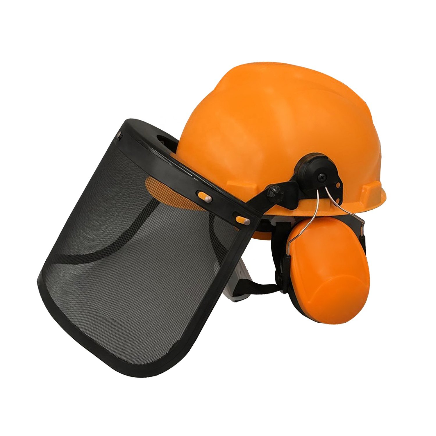 FS3009 Safety hat earmuff face shield visor Three-piece garden protection suit Mowing protective face mask logging helmet set