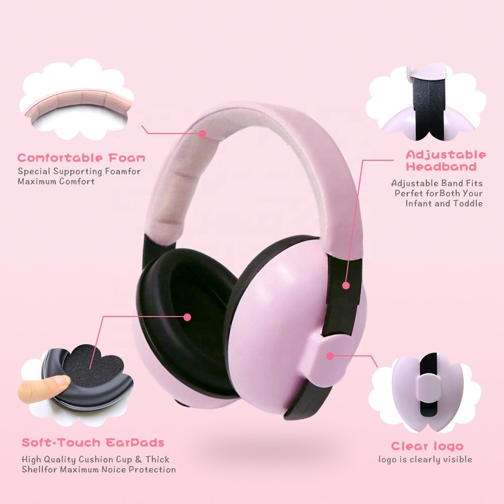 China Custom Adjustable Baby earmuffs Kids Ear Muffs Hearing Protection Anti-Noise Reduction Children Ear Defenders Safety