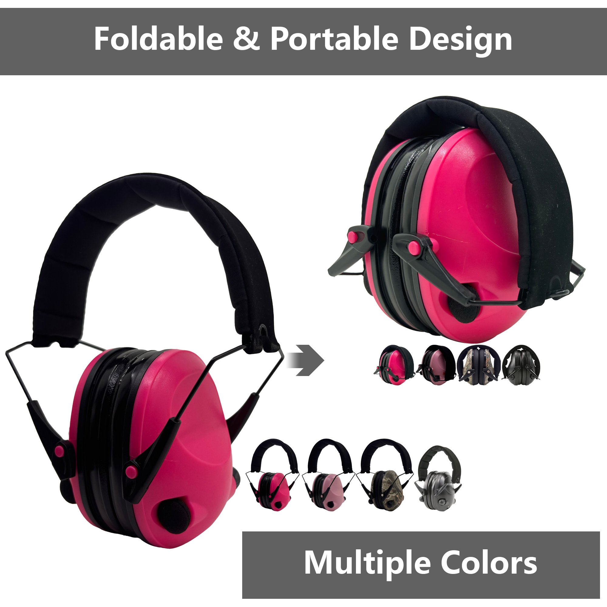 GS112P2CA-F NRR 21dB Passive Ear Defenders Noise Reduction Safety Ear Muffs Adjustable Shooting Protection Ear Muffs