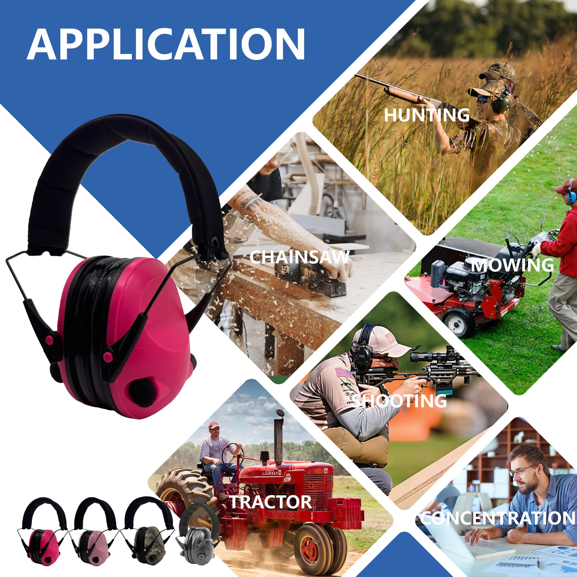 GS112P2CA-F NRR 21dB Passive Ear Defenders Noise Reduction Safety Ear Muffs Adjustable Shooting Protection Ear Muffs