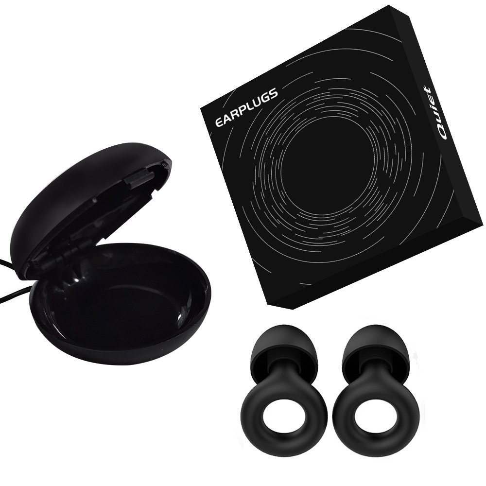 Ear Plugs Noise Cancelling Reusable Soft Silicone Ear Plugs for Sleeping Hearing Protection 28dB, 8 Pairs Ear Tips in S/M/L
