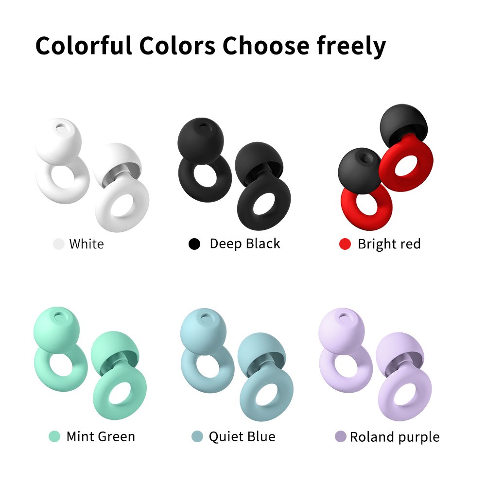 Ear Plugs Noise Cancelling Reusable Soft Silicone Ear Plugs for Sleeping Hearing Protection 28dB, 8 Pairs Ear Tips in S/M/L