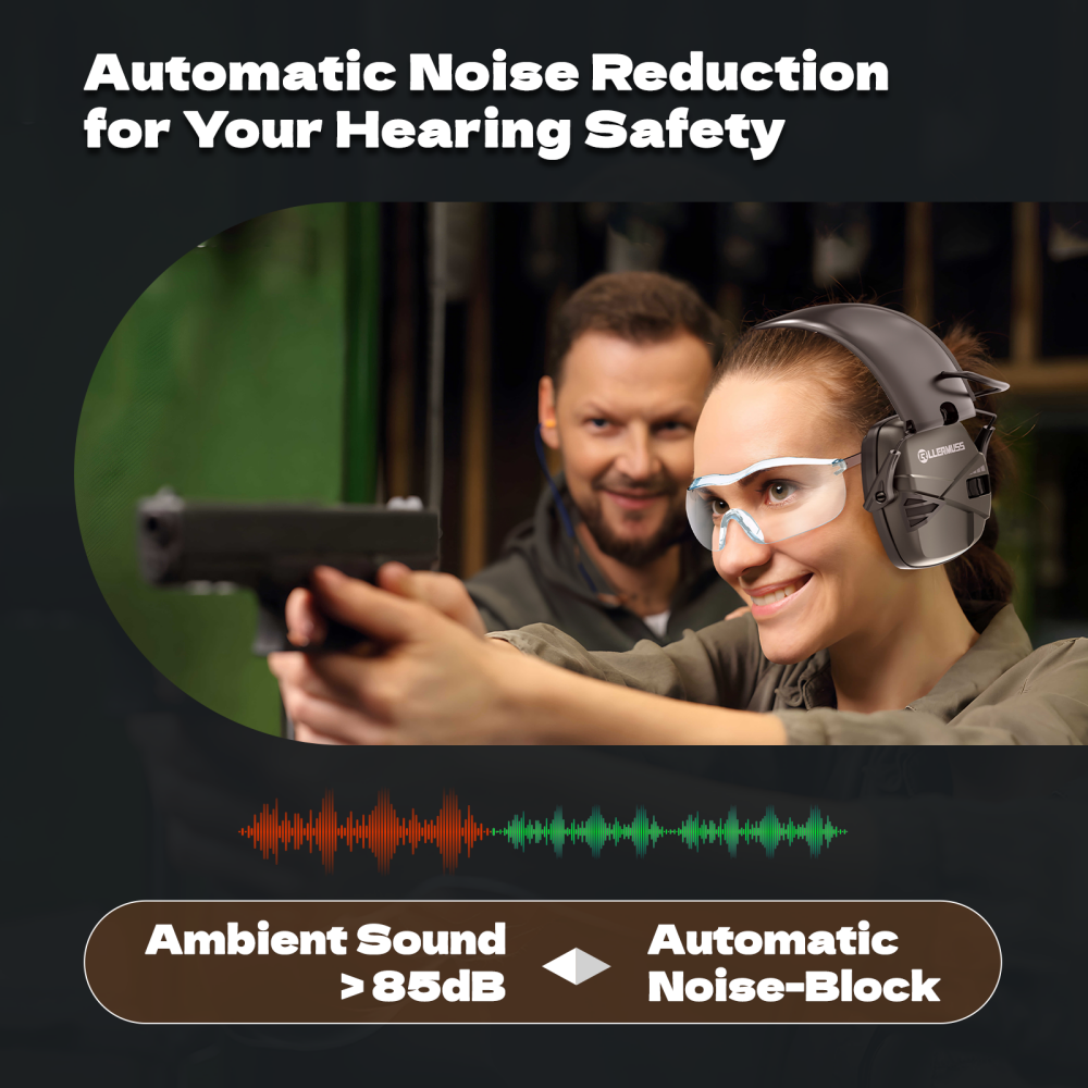 Electronic Ear Defender Wireless Earmuff Headphones Shooting Protective Earmuffs Hearing Protection Noise Cancelling Earmuffs