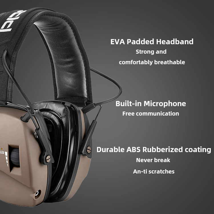 Custom Logo Digital Sound Compress Electronic Hearing Protection Tactical Earmuffs Hearing Protection