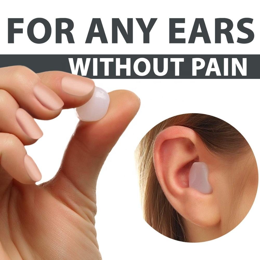 6 Pairs Reusable Moldable Silicone Mud Ear Plugs Noise Reduction for Sleeping, Snoring, Swimming, Travel, Concerts and Studying