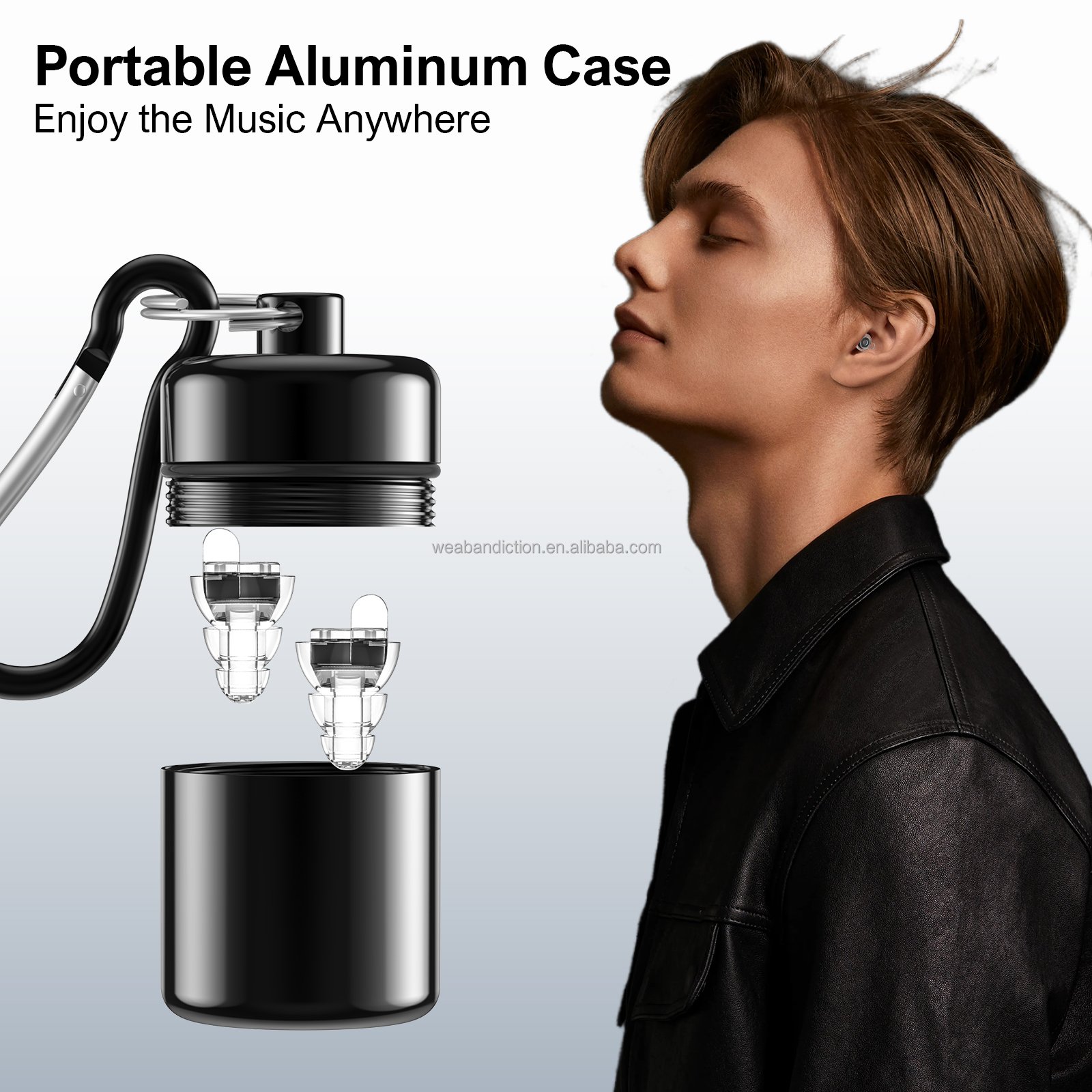 High Fidelity Silicone Ear Tips Safety Ear Plugs Noise Cancelling Reducing Musician Reusable Earplug with case