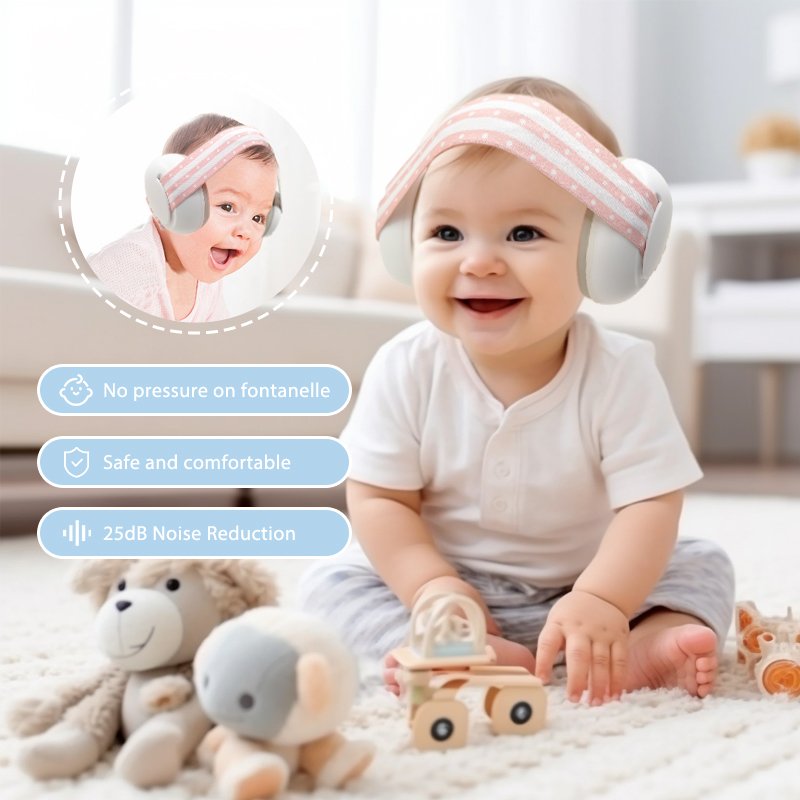Custom Logo Safety Hearing Protection Infant Kids Noise Reduction Headphones Baby Newborn Ear Muffs Sleep Earmuffs for Children