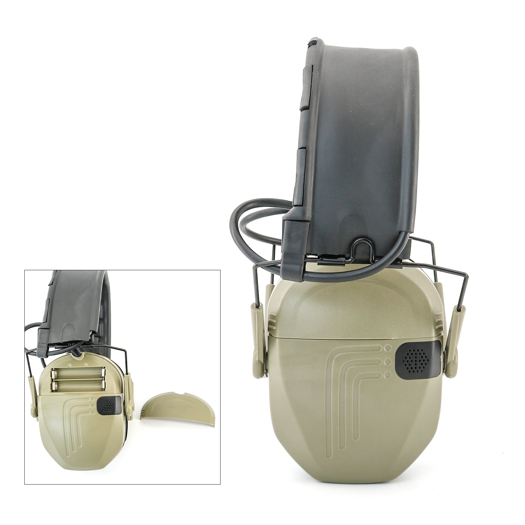 Tactical Electronic Shooting Ear Protection Safety Earmuffs Noise Compact Folding Earmuffs for Hunting Shooting