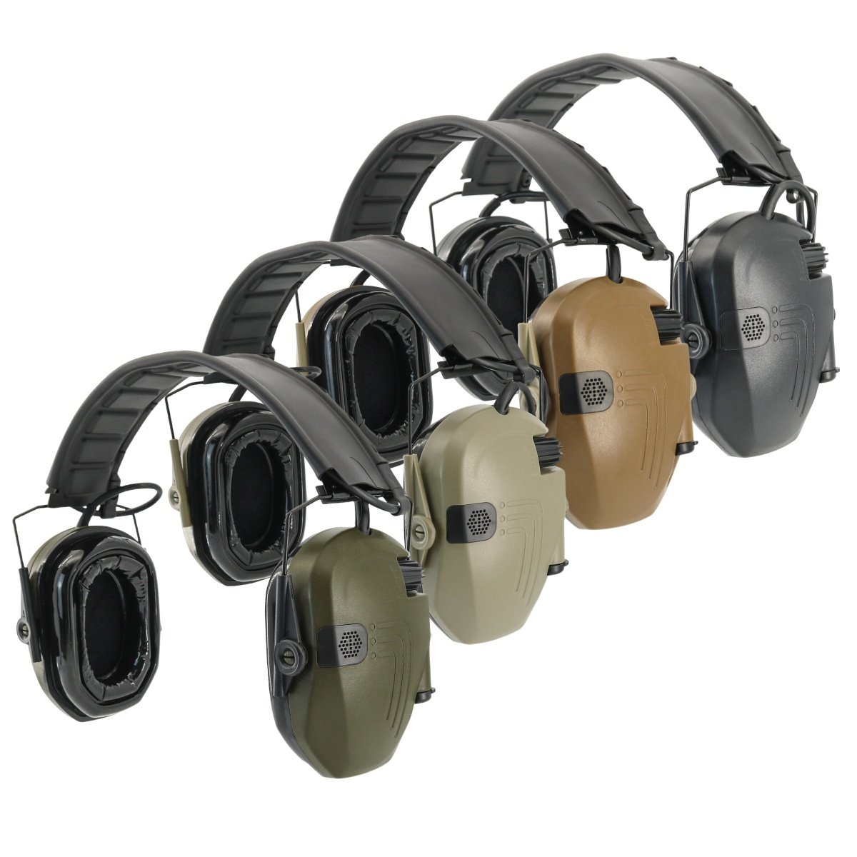 Tactical Electronic Shooting Ear Protection Safety Earmuffs Noise Compact Folding Earmuffs for Hunting Shooting