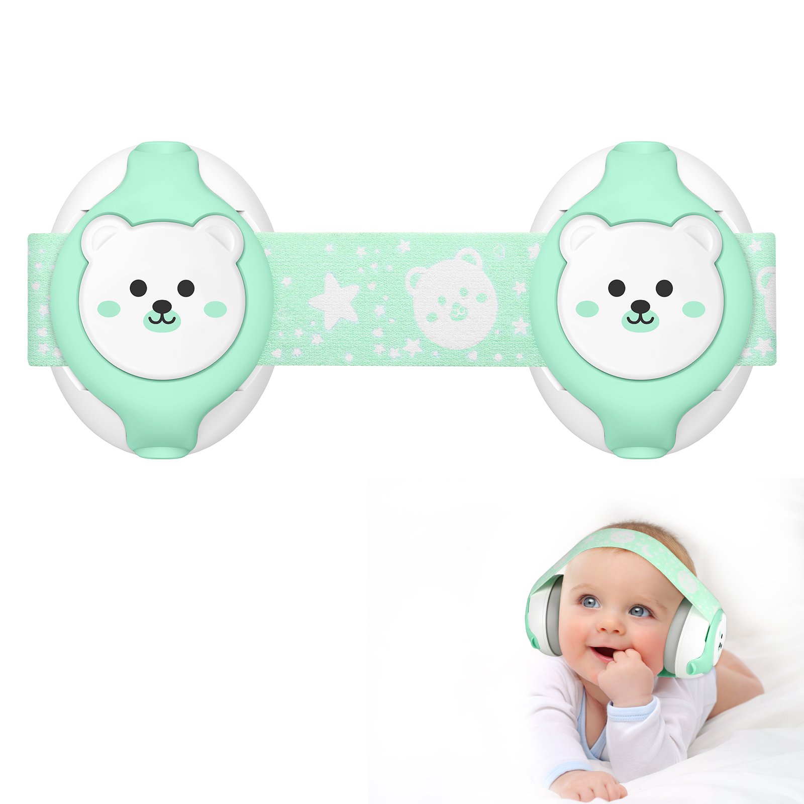 2 in 1 Baby Earmuff Sleep 25dB Noise Reduction Ear Defenders Baby Protection Hearing Protection Baby Ear Muffs