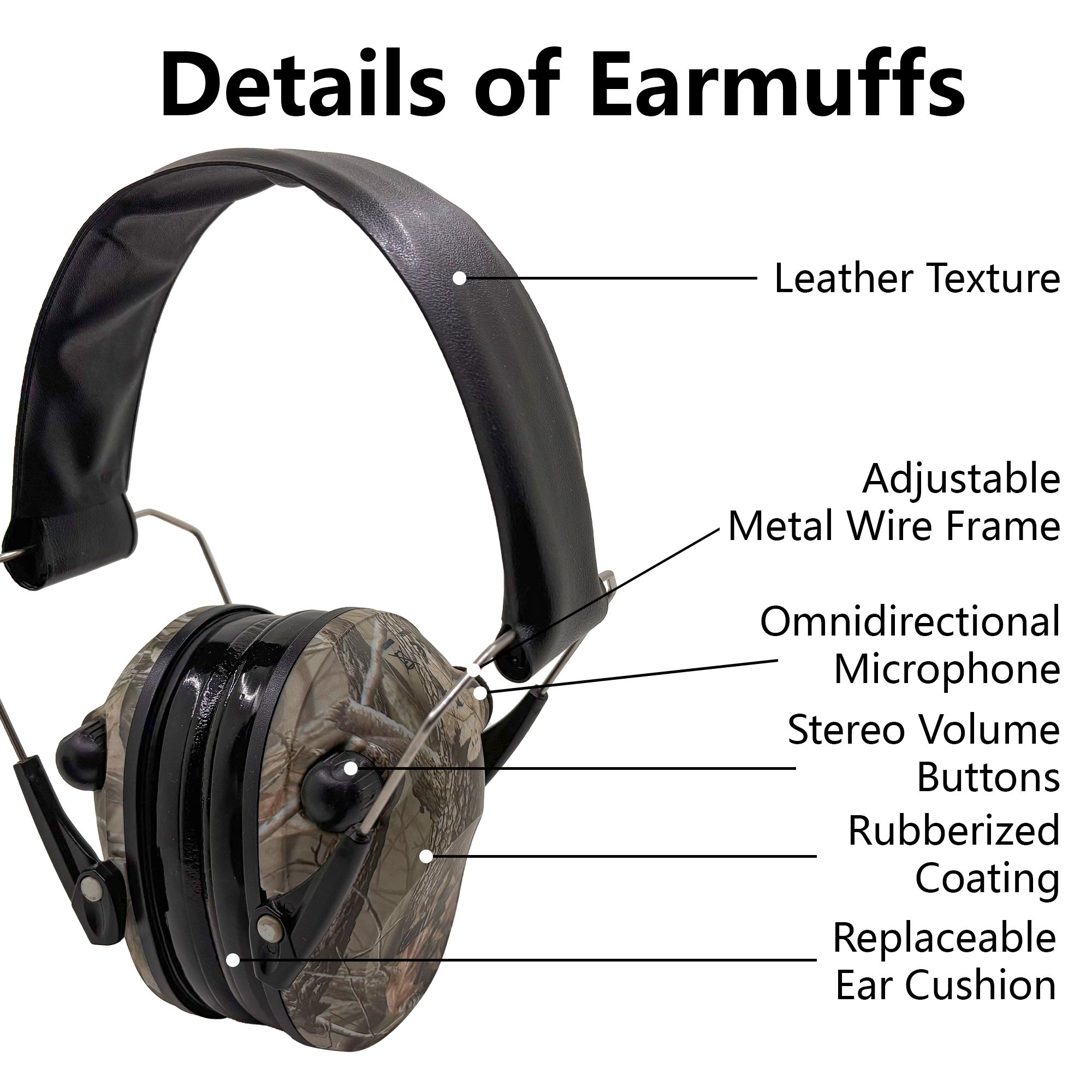 OEM GS112P2CA-B Foldable Hunting Shooting Noise Reduction Tactical Ear muffs Soundproof Electronic Hearing Protection Earmuffs