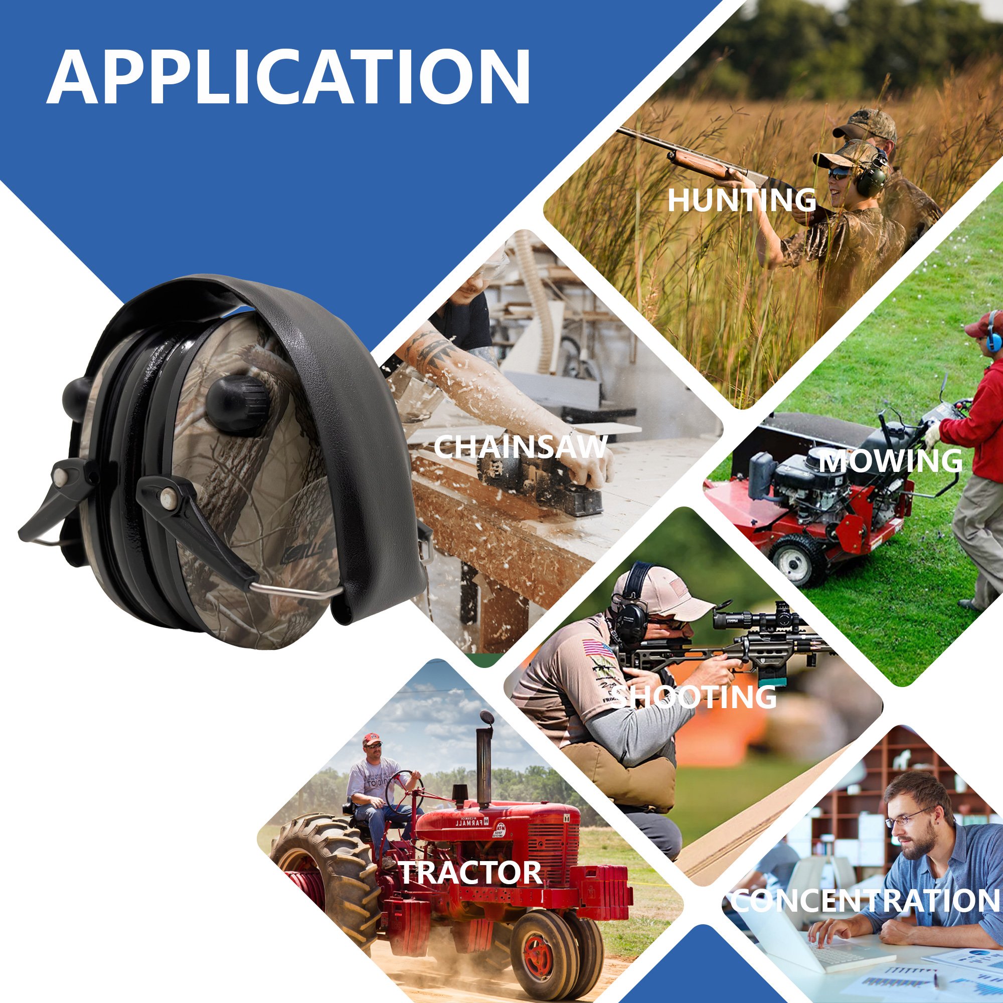 OEM GS112P2CA-B Foldable Hunting Shooting Noise Reduction Tactical Ear muffs Soundproof Electronic Hearing Protection Earmuffs