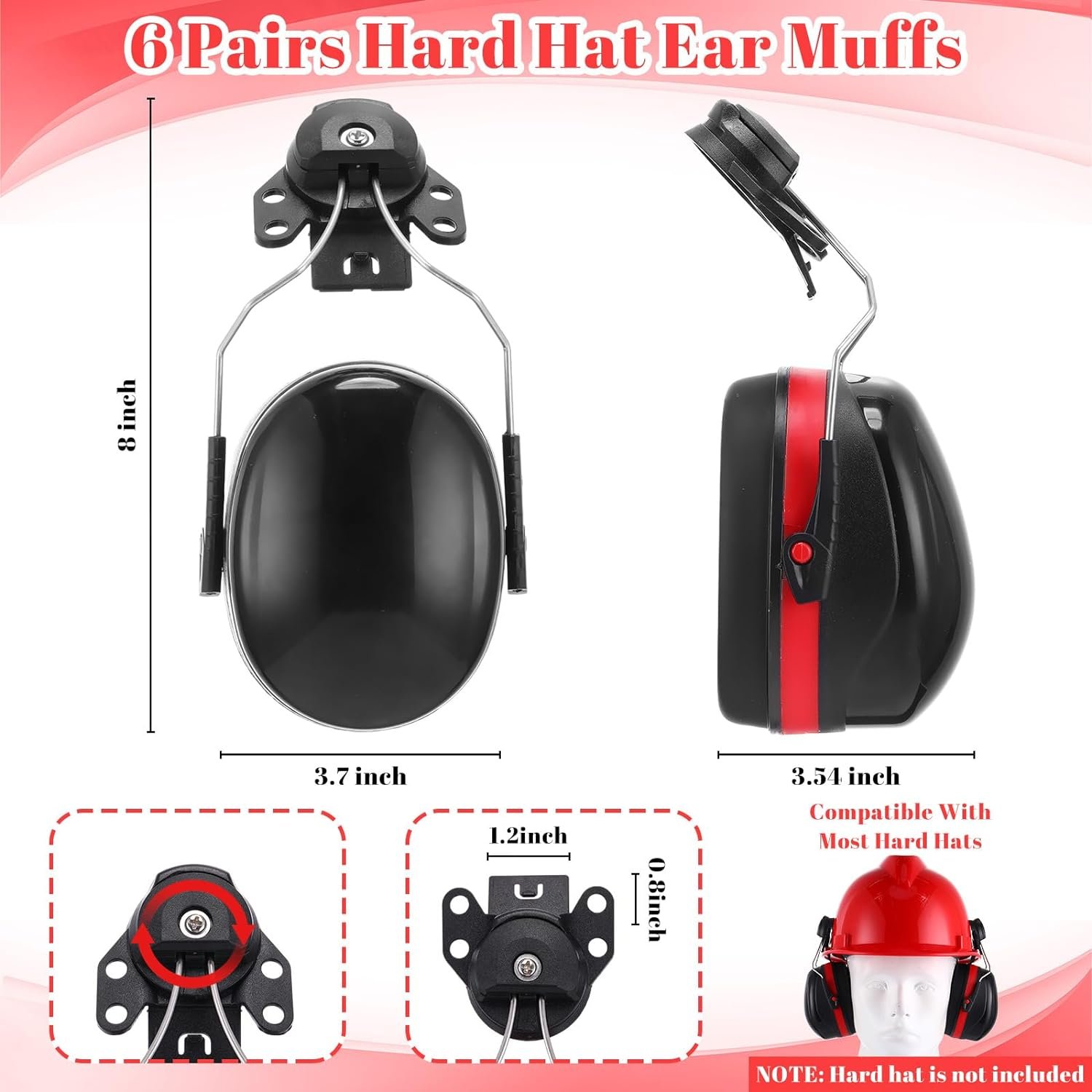 High quality Ear Protection NRR 27dB Durable Hard Hat ear muffs earmuffs