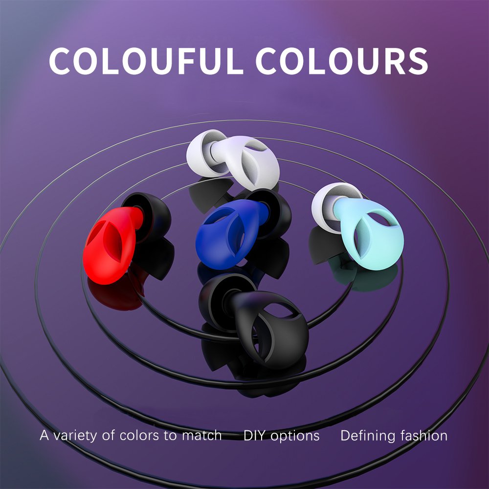 Customizable sleep noise cancelling earplugs, interchangeable size and washable noise cancelling earplugs, silicone earplugs