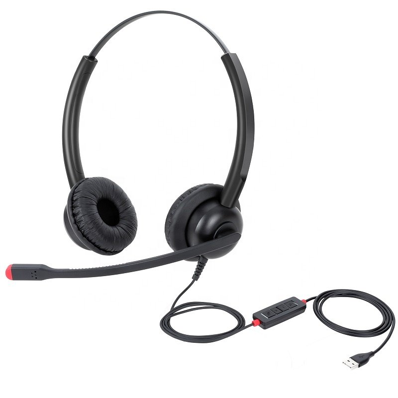 office telephone headset USB for call center with microphone
