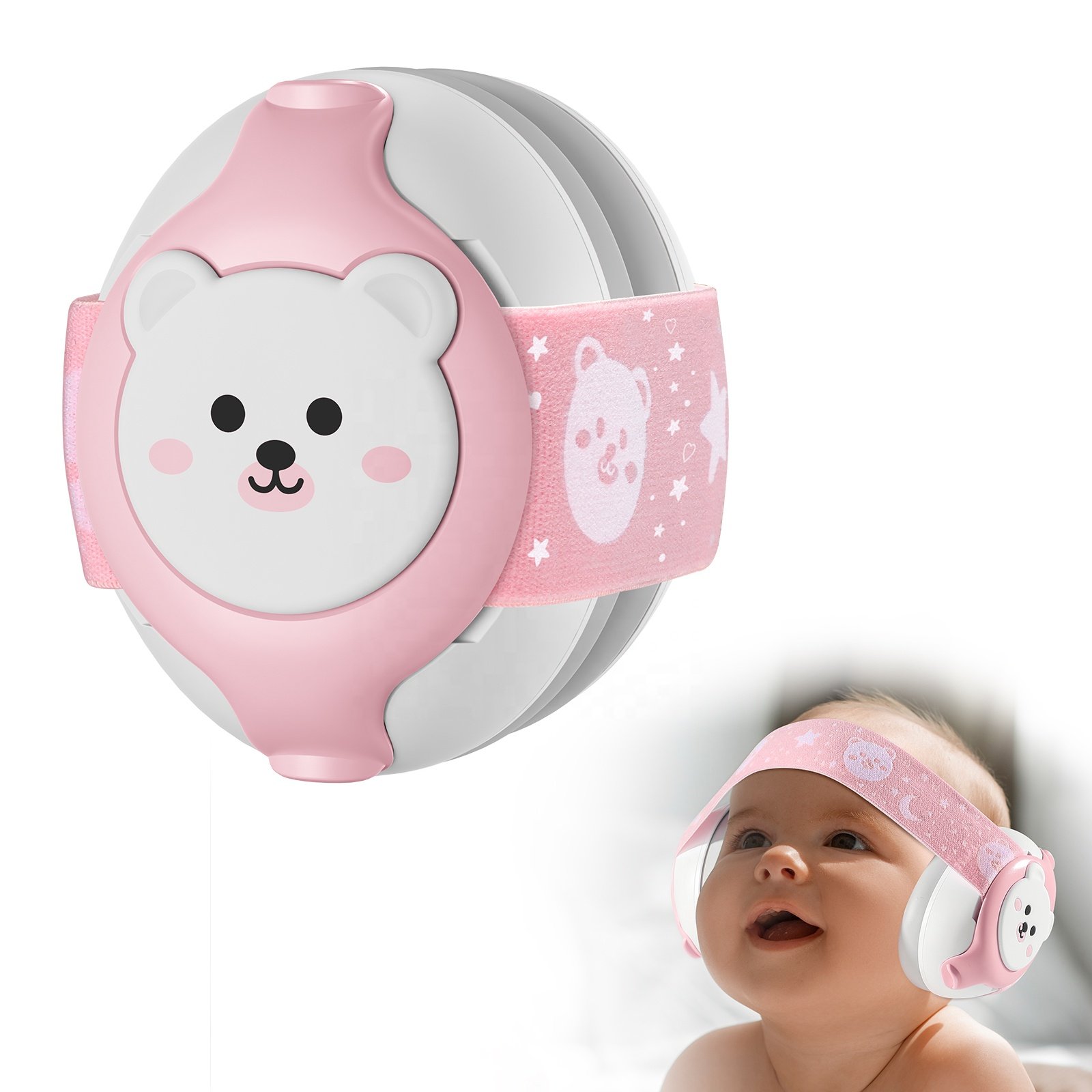 25db infant ear headband baby ear muffs hearing protection noise cancelling earmuffs for baby 0-3 years old