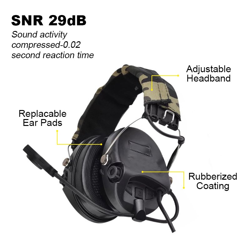 GS152W2AA Hearing Protector Soundproof Noise Cancelling Shooting Ear Muffs Security Protection Electronic Ear Defenders Earmuffs