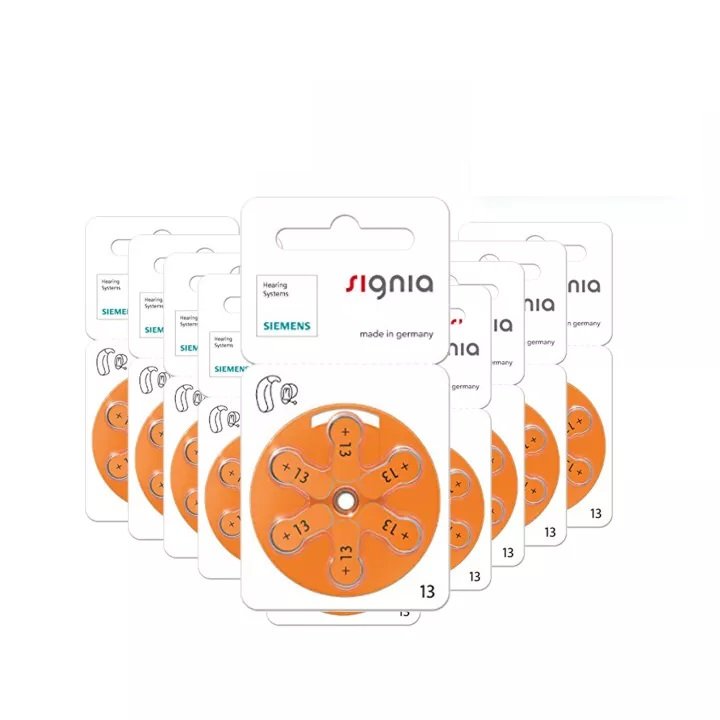 Signia A13 High Quality Digital Hearing Aid Battery Mercury-Free Zinc Air 4 Sizes Available for BTE Hearing Aids