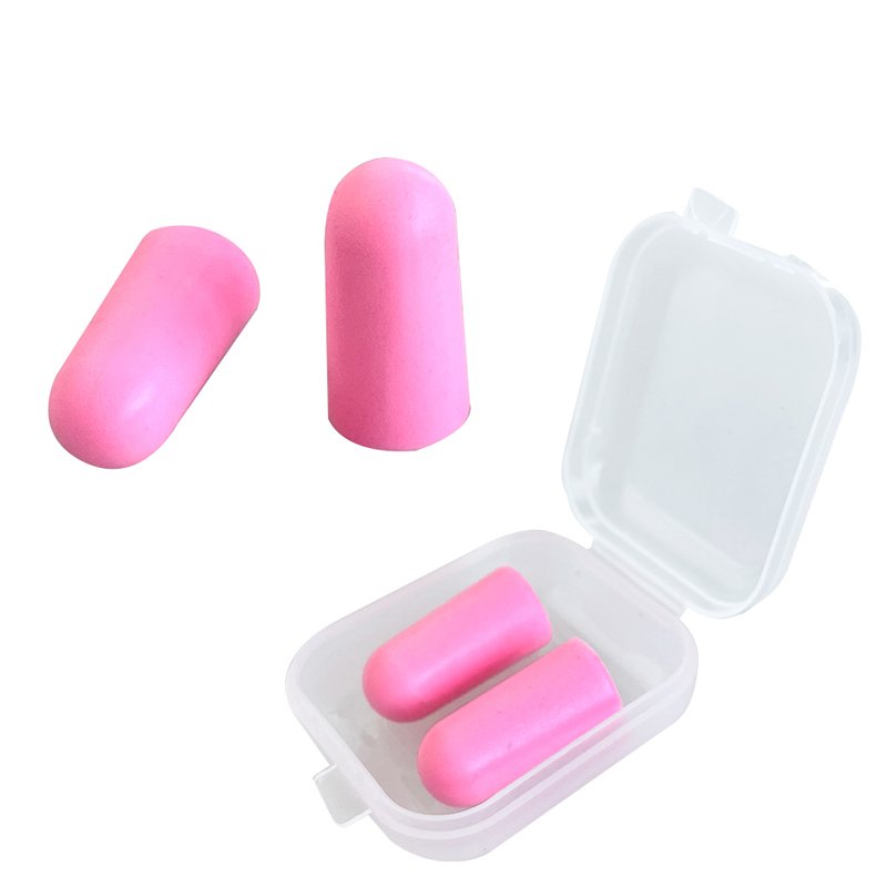 Pink PU Disposable Earplugs Soft Comfortable Noise Reduction Sleep Flights Sensitivity Ear Hearing Protection