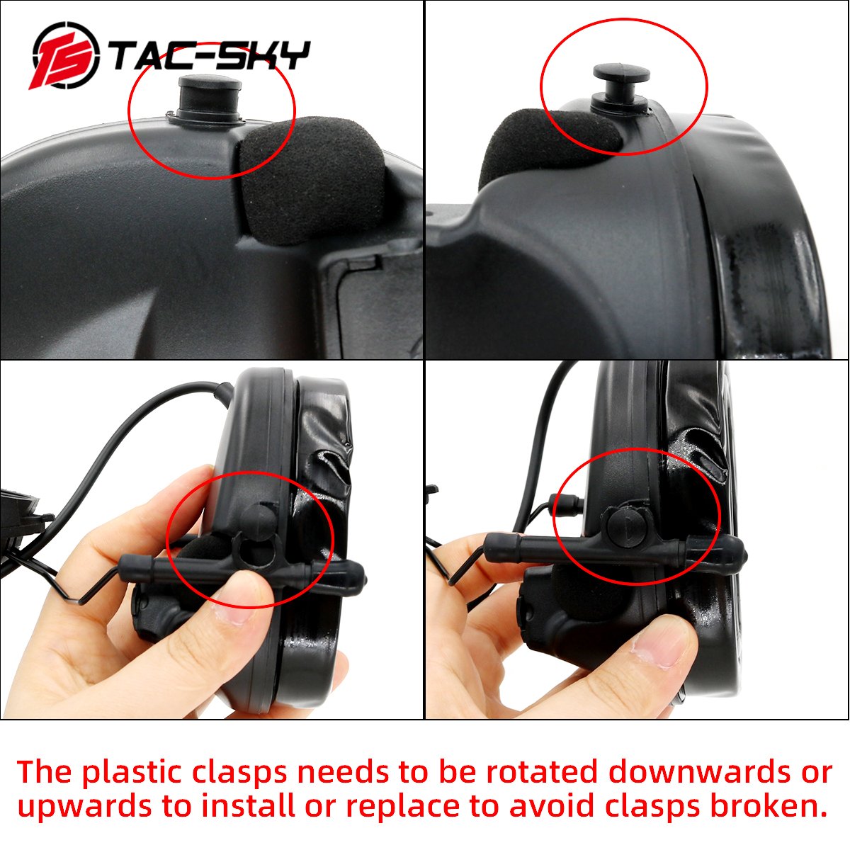 TAC -SKY COMTAC II Tactical Headset with ARC Rail Adapter Hearing Protection Airsoft Headphone Noise-cancelling Shooting Earmuff