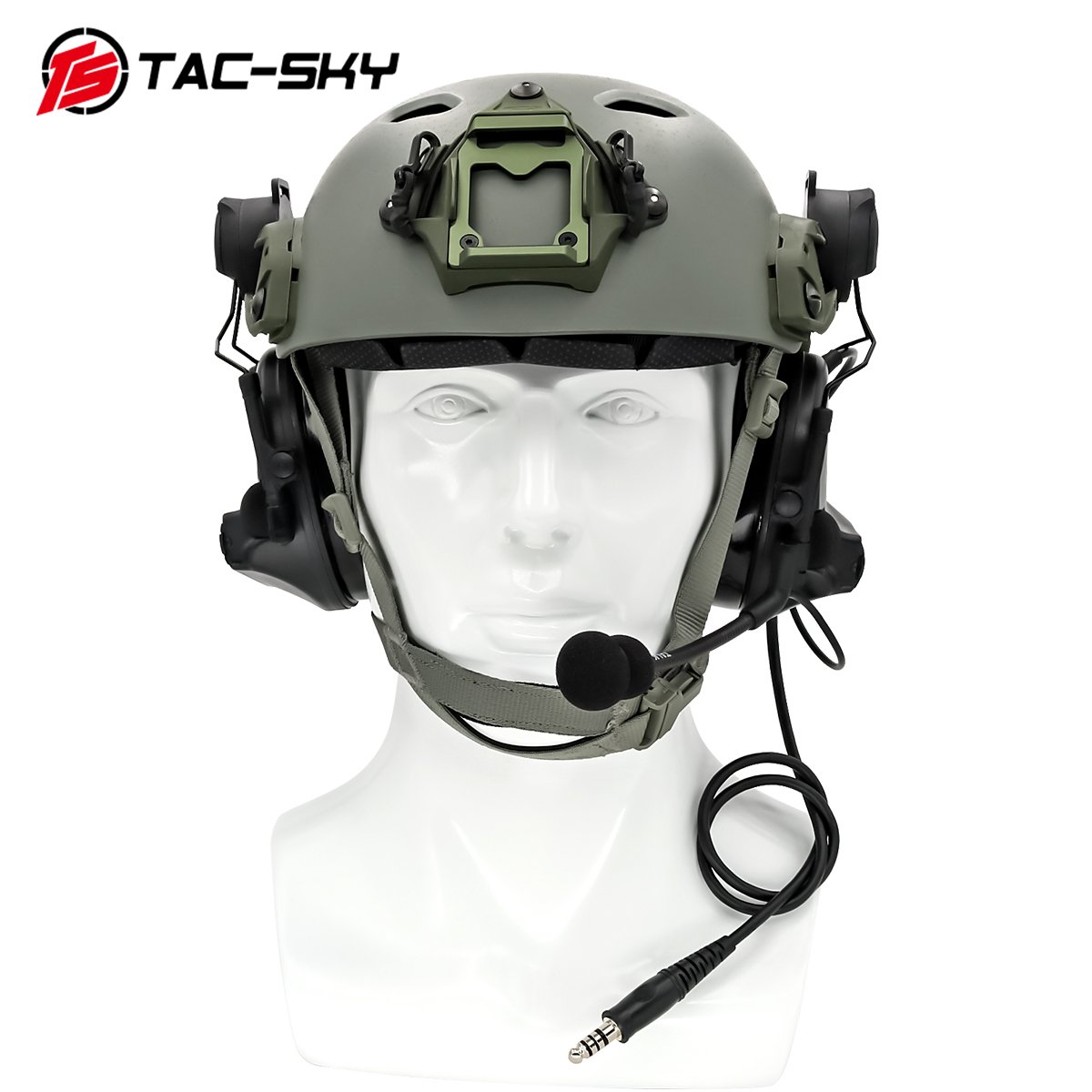 TAC -SKY COMTAC II Tactical Headset with ARC Rail Adapter Hearing Protection Airsoft Headphone Noise-cancelling Shooting Earmuff