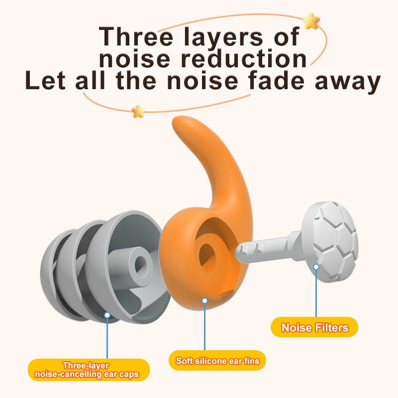 ANT5PPE Silicone Kids Earplugs for Noise Reduction Hearing Protection and Sleep Improvement for Studying
