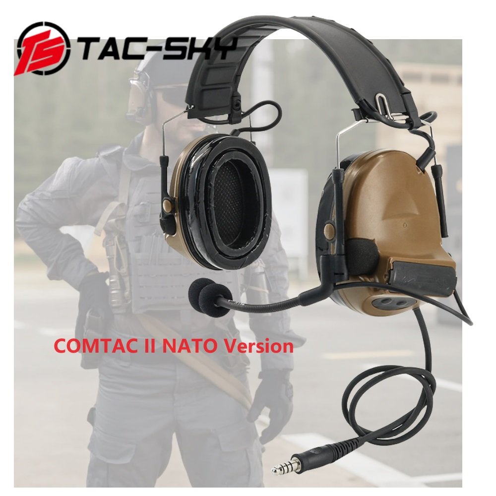 TS TAC-SKY C2 COMTAC II Tactical Shooting Electronic Hearing Ear Protection Headband Headset NATO Version Tactical Headset