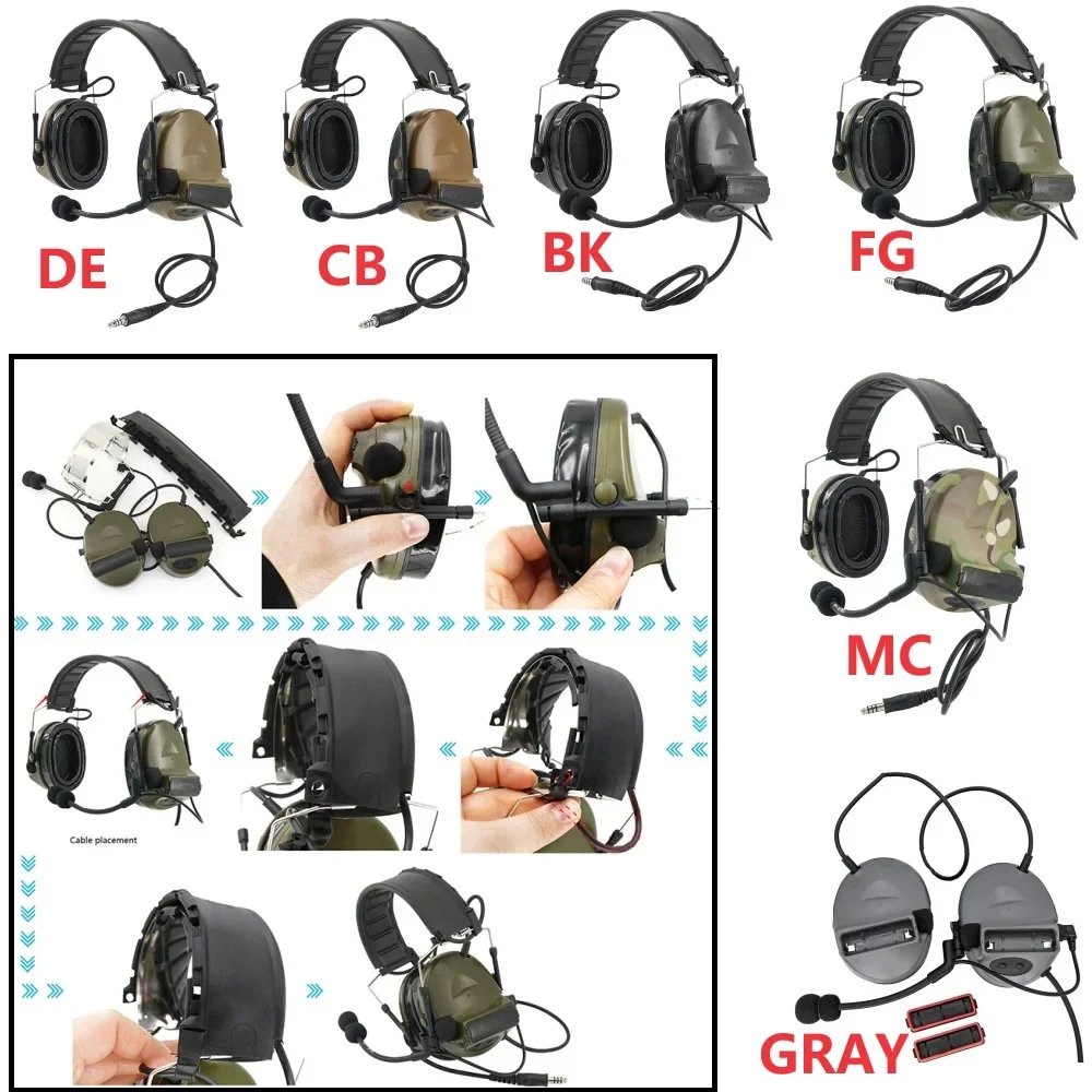 TS TAC-SKY C2 COMTAC II Tactical Shooting Electronic Hearing Ear Protection Headband Headset NATO Version Tactical Headset