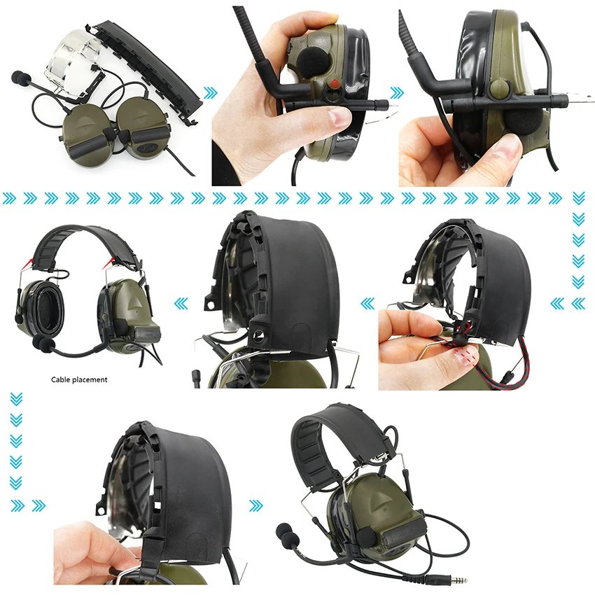 TS TAC-SKY C2 COMTAC II Tactical Shooting Electronic Hearing Ear Protection Headband Headset NATO Version Tactical Headset