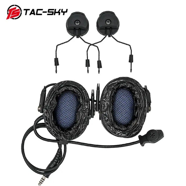 TS TAC-SKY Tactical Helmet ARC Rail Mount Version Silicone Earmuffs TEA Hi-Threat 1 Hearing Protection Shooting Headset