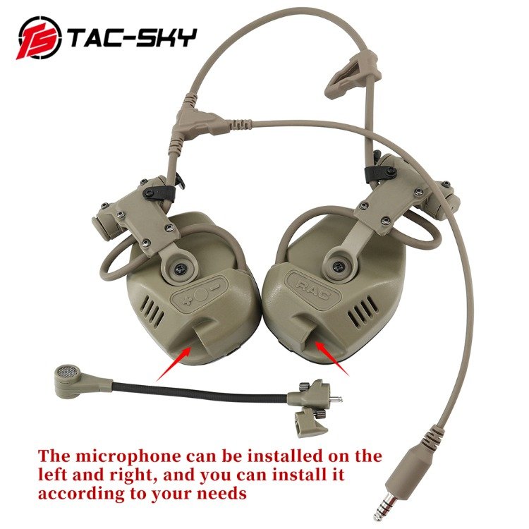 TS TAC-SKY Tactical Helmet ARC Rail Mount RAC Headset for fast Helmet for Hunting Electronic Ear muffs Hearing Protection