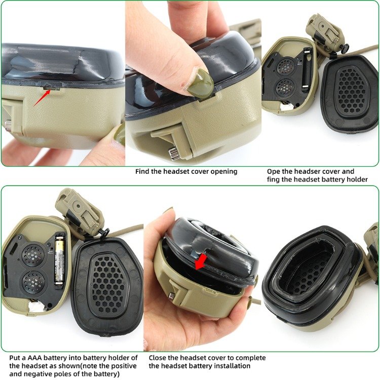 TS TAC-SKY Tactical Helmet ARC Rail Mount RAC Headset for fast Helmet for Hunting Electronic Ear muffs Hearing Protection
