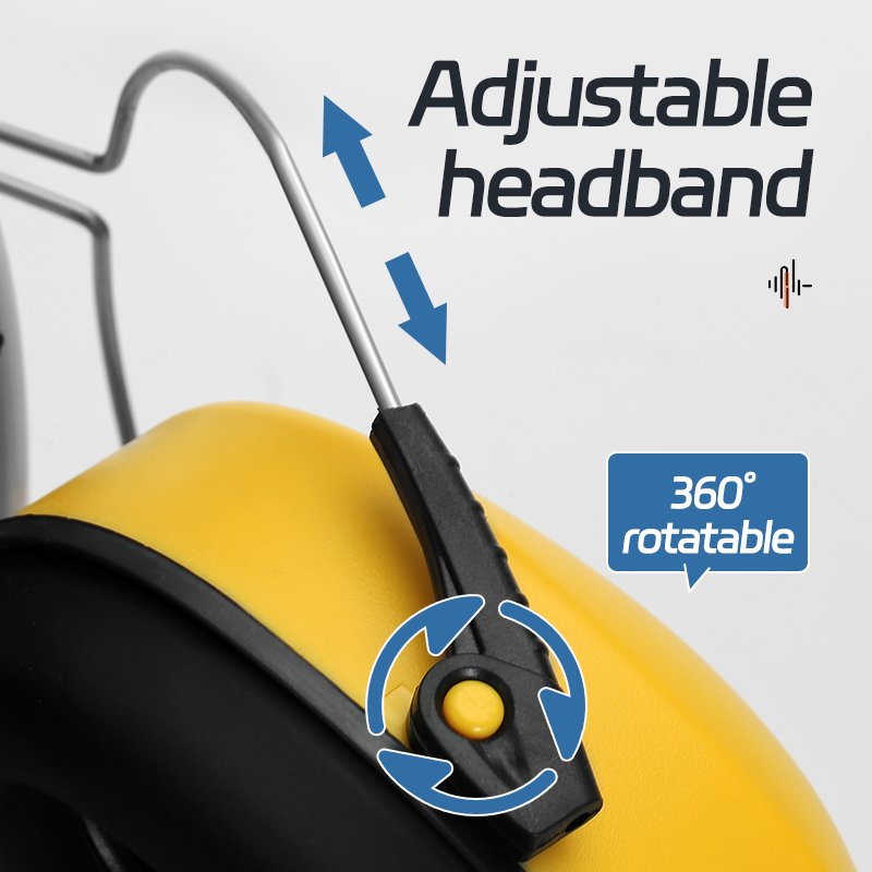 Head-Mounted Earmuff Hearing Protection for Construction Site Use