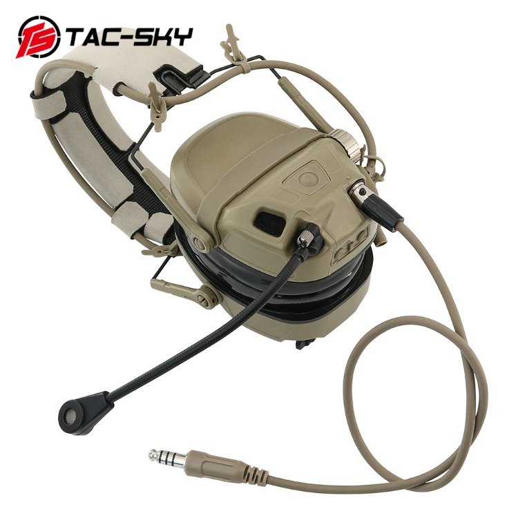 TS TAC-SKY New Digital Dual DPS AMP Headset Shooting hearing Protection for Tactical ARC Rail Helmets Tactical Headset