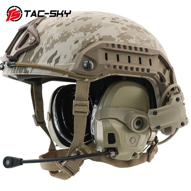 TS TAC-SKY New Digital Dual DPS AMP Headset Shooting hearing Protection for Tactical ARC Rail Helmets Tactical Headset