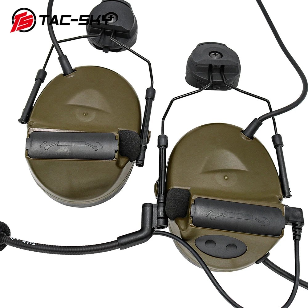TS TAC -SKY COMTAC II Tactical Headset with ARC Rail Adapter Hearing Protection Headphone Noise-cancelling Shooting Earmuff