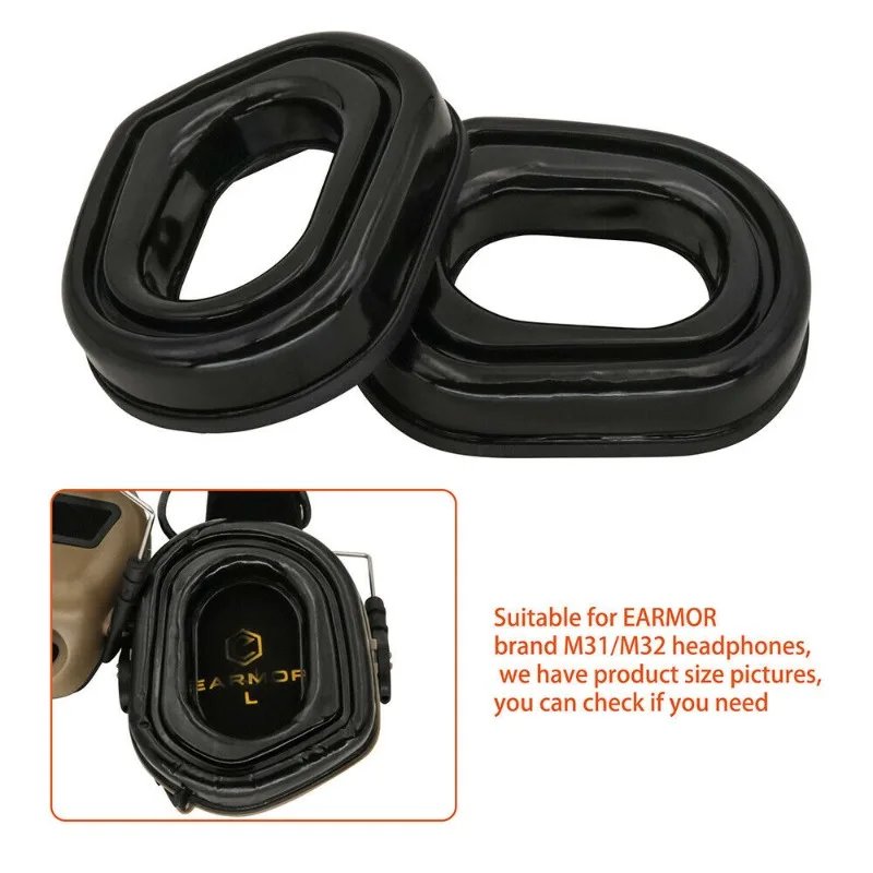 Gel Ear Pads Compatible with EARMOR M31/m32 Tactical Headset Noise Cancelling Hearing Protection Shooting Headphone Adapter