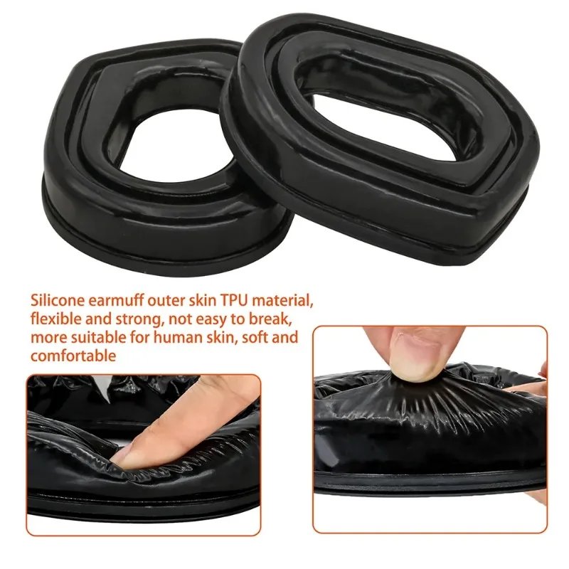 Gel Ear Pads Compatible with EARMOR M31/m32 Tactical Headset Noise Cancelling Hearing Protection Shooting Headphone Adapter