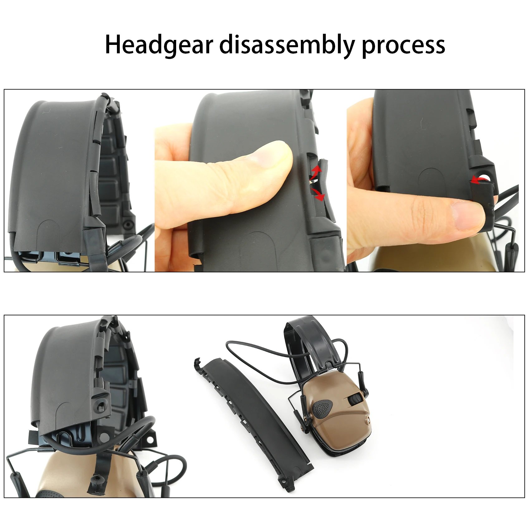 Tactical Detachable Headband Electronic Shooting Earmuffs Active Noise Reduction Hearing Protection Tactical Headset